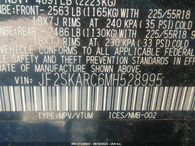 JF2SKARC6MH528995 Subaru Forester Sport