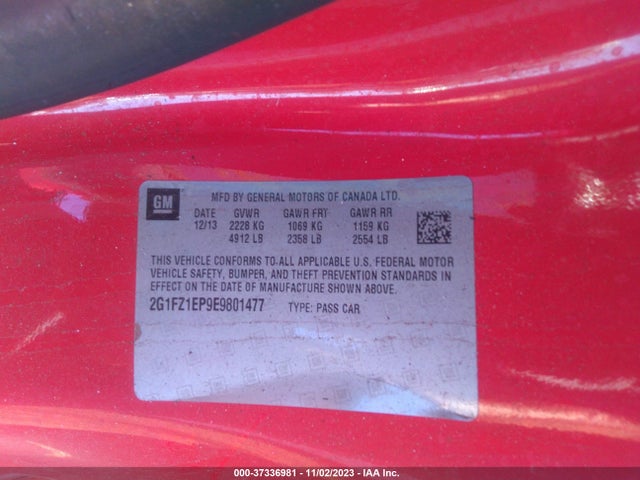 Chevrolet CAMARO ZL1 2014 2G1FZ1EP9E9801477 Image 9