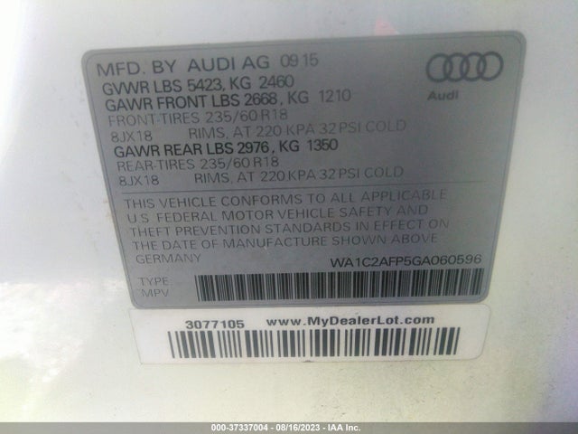 WA1C2AFP5GA060596 Audi Q5 PREMIUM