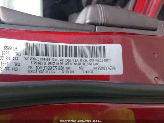 1C4RJFAG6KC771650 Jeep Grand Cherokee Altitude