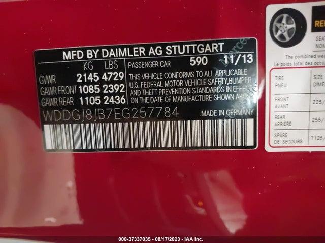 Aukcja sprzedaży 2014 Mercedes-benz C-class C 350, vin: WDDGJ8JB7EG257784, numer aukcji: 37337035
