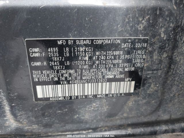 4S4BSANC1J3313632 Subaru Outback Limited