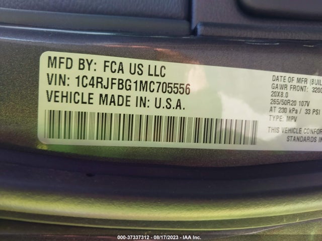 Jeep Grand Cherokee 80th Anniversary 2021 1C4RJFBG1MC705556 Image 9