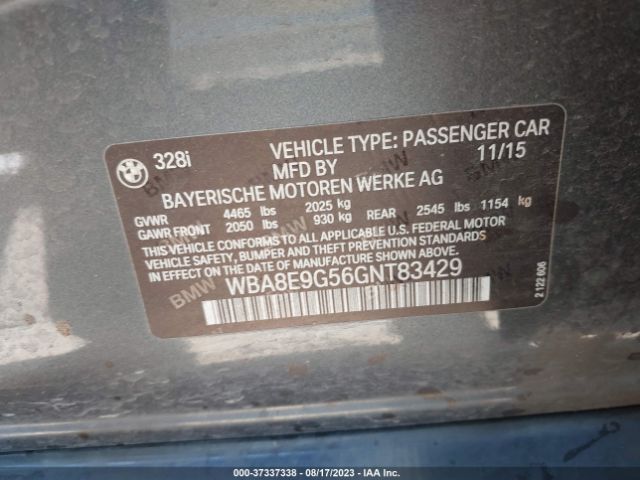 WBA8E9G56GNT83429 BMW 3 Series 328i