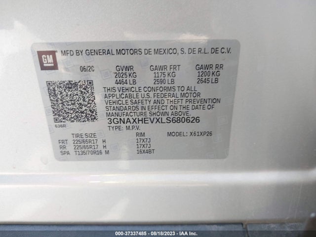 Chevrolet EQUINOX LS 2020 3GNAXHEVXLS680626 Image 9
