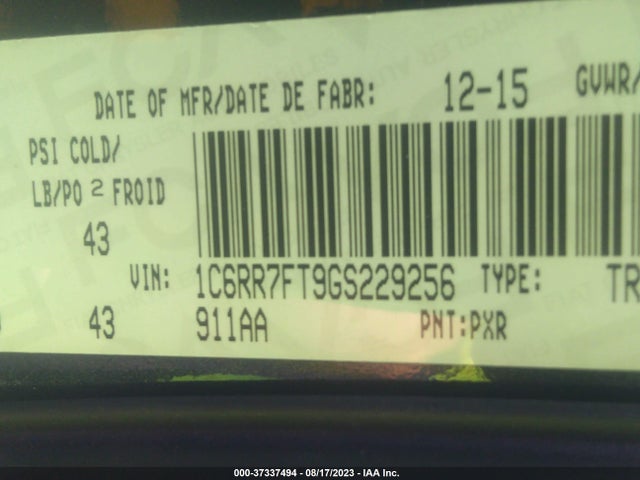 1C6RR7FT9GS229256 RAM 1500 Tradesman