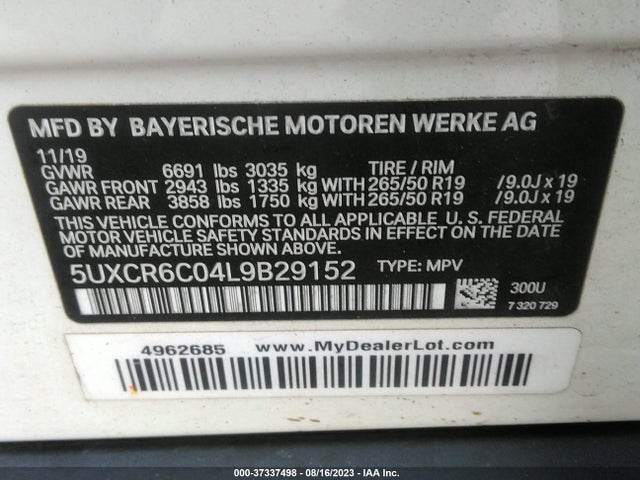 5UXCR6C04L9B29152 BMW X5 Xdrive40i