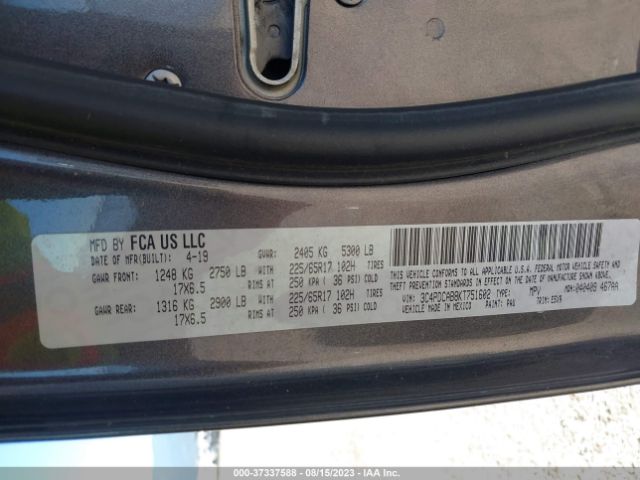 3C4PDCAB8KT751602 Dodge Journey Se Value Pkg