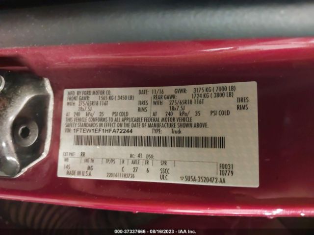 1FTEW1EF1HFA72244 Ford F-150 Xlt