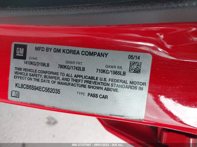 Chevrolet SPARK LS 2014 KL8CB6S94EC562035 Image 15