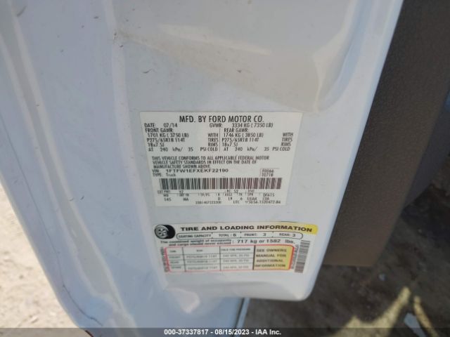1FTFW1EFXEKF22190 Ford F-150 Xl/xlt/stx/fx4/lariat
