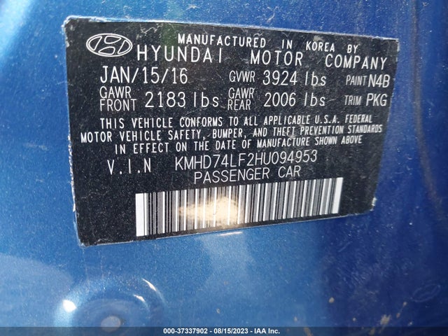 Hyundai ELANTRA SE 2017 KMHD74LF2HU094953 Image 16