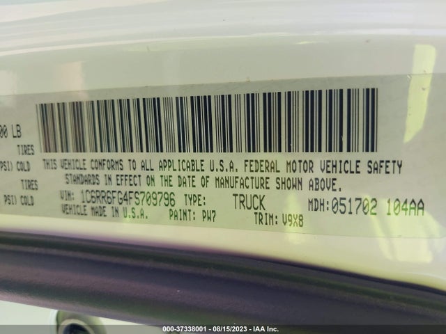 1C6RR6FG4FS709796 RAM 1500 Tradesman