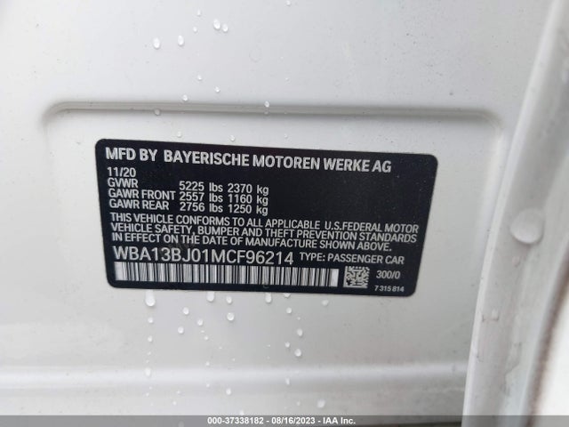 BMW 5 Series 530i Xdrive 2021 WBA13BJ01MCF96214 Image 9