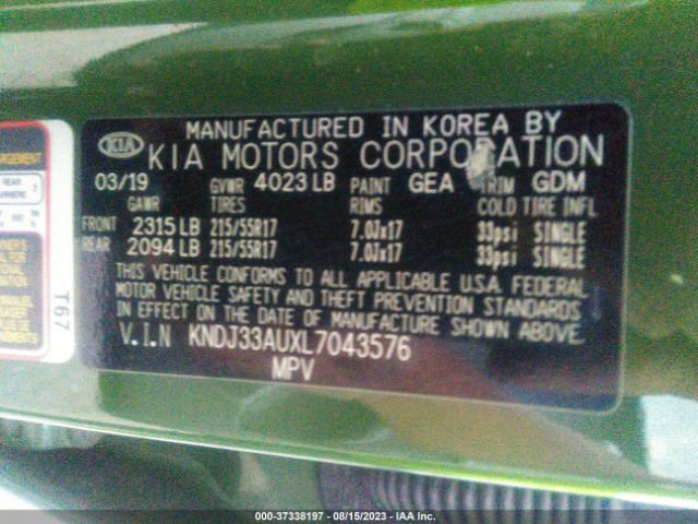 KNDJ33AUXL7043576 KIA SOUL EX