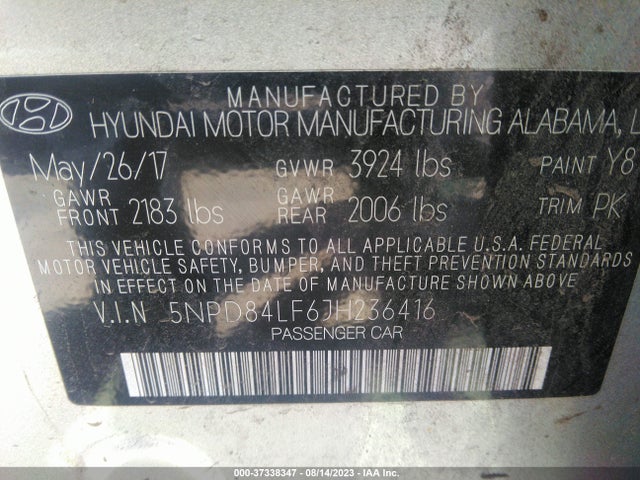 Hyundai Elantra Value Edition 2018 5NPD84LF6JH236416 Image 16