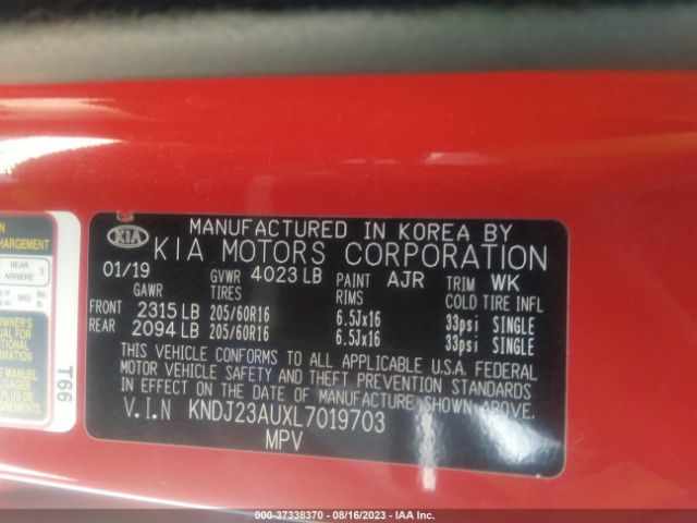KNDJ23AUXL7019703 KIA SOUL S