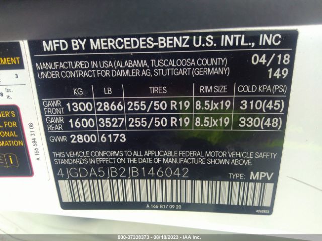 4JGDA5JB2JB146042 Mercedes-Benz Gle Gle 350