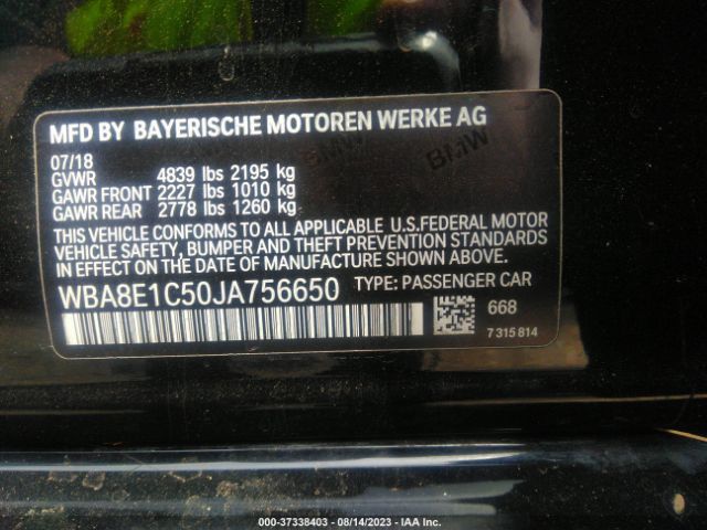 WBA8E1C50JA756650 BMW 3 Series 330e Iperformance