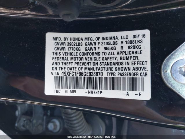 19XFC1F96GE028870 Honda Civic Sedan Touring