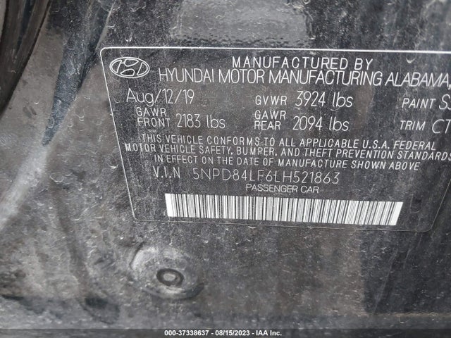 Hyundai ELANTRA SEL 2020 5NPD84LF6LH521863 Image 9