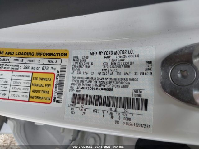3FMCR9D96MRA06905 Ford Bronco Sport Badlands
