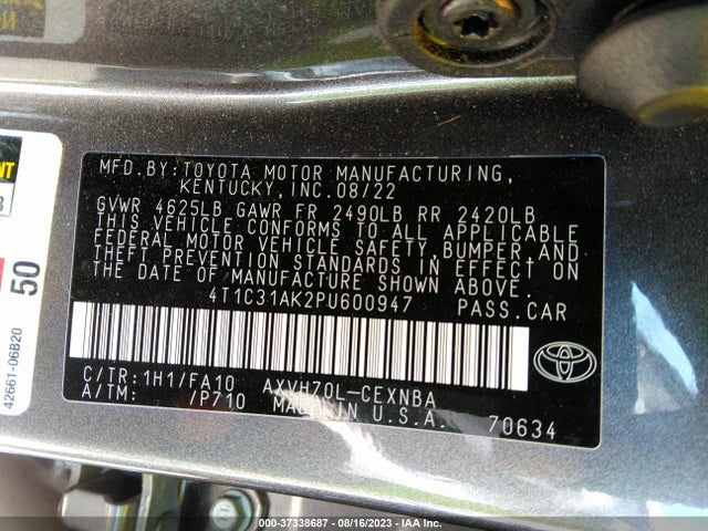 Toyota Camry Hybrid Le 2023 4T1C31AK2PU600947 Image 9