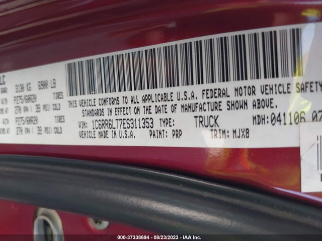 1C6RR6LT7ES311353 RAM 1500 Lone Star