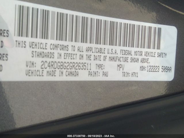2C4RDGBG2GR263511 Dodge Grand Caravan American Value Pkg