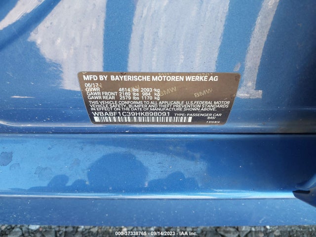 BMW 328d Xdrive 2017 WBA8F1C39HK898091 Image 9