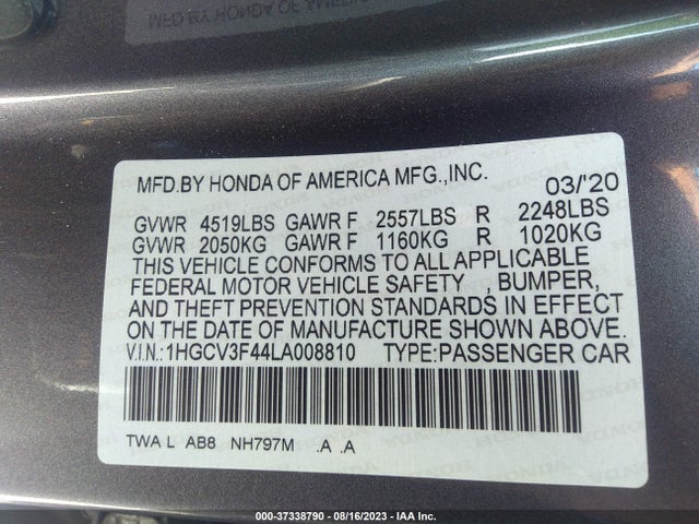 Honda Accord Hybrid Ex 2020 1HGCV3F44LA008810 Image 9