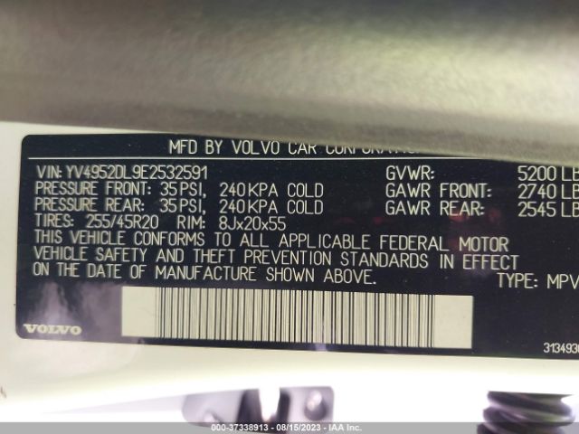 YV4952DL9E2532591 Volvo Xc60 3.2/3.2 Platinum/3.2 Premier/3.2 Premier Plus
