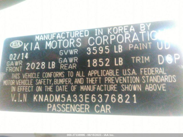 KNADM5A33E6376821 KIA RIO LX