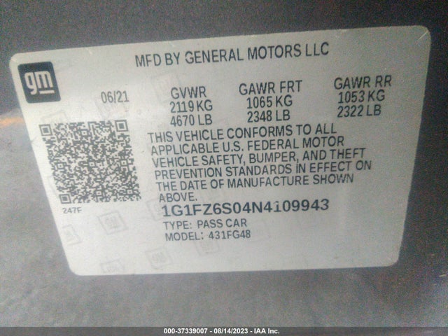 2022 Chevrolet Bolt EUV, VIN: 1G1FZ6S04N4109943