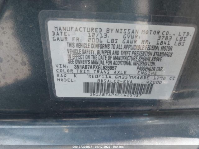 3N1AB7APXEL625957 Nissan SENTRA S