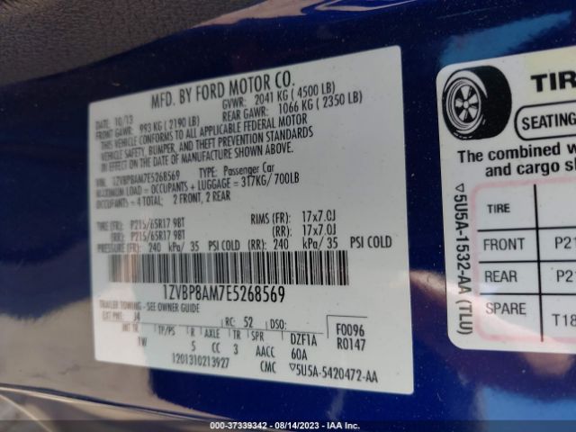 1ZVBP8AM7E5268569 Ford Mustang V6