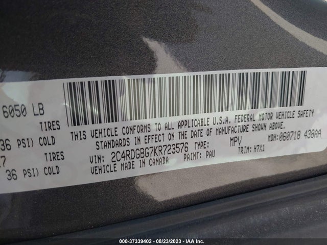 Dodge Grand Caravan Se 2019 2C4RDGBG7KR723576 Image 9
