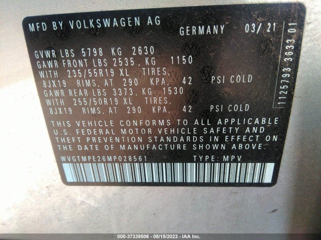 WVGTMPE26MP028561 Volkswagen ID.4 PRO S