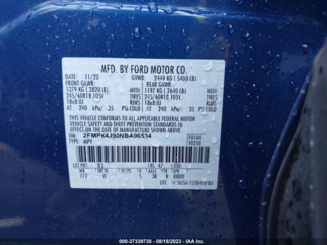2FMPK4J90NBA96534 Ford Edge Sel/st-line