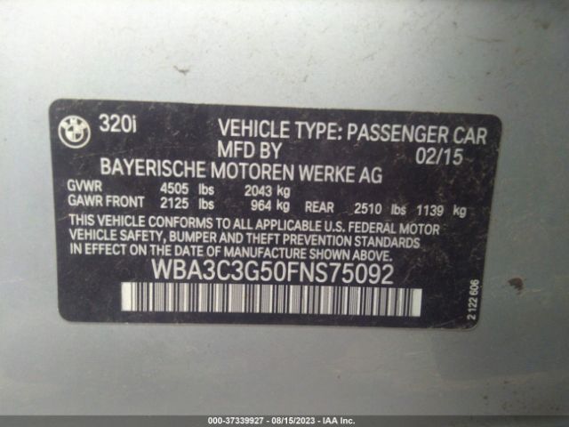 WBA3C3G50FNS75092 BMW 3 Series 320i Xdrive