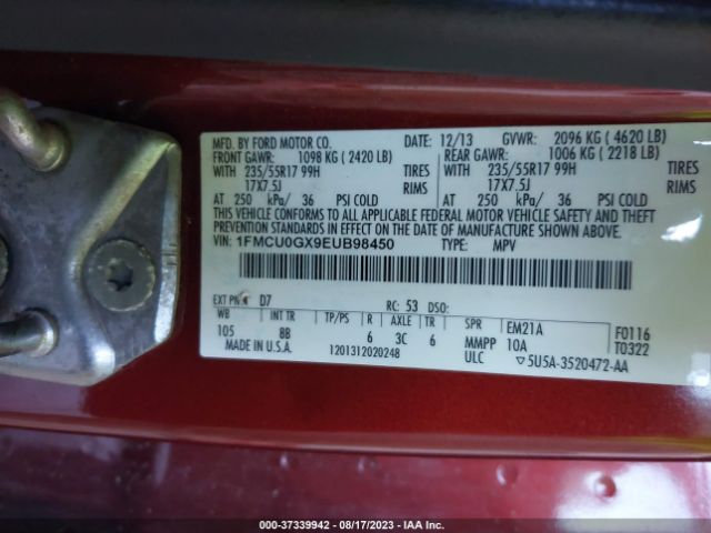1FMCU0GX9EUB98450 Ford ESCAPE SE
