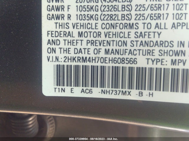 Honda Cr-v Ex-l 2014 2HKRM4H70EH608566 Image 9