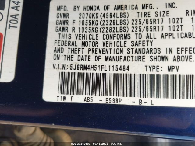 5J6RM4H51FL115484 Honda CR-V EX