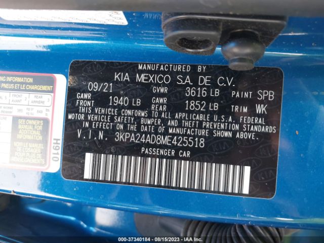 3KPA24AD8ME425518 KIA RIO S