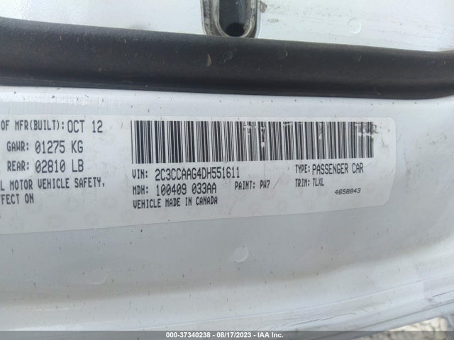 2013 CHRYSLER 300 VIN: 2C3CCAAG4DH551611