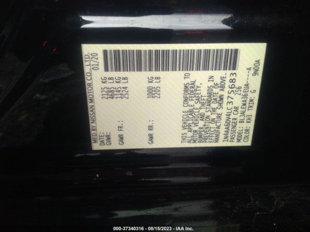 1N4AA6DV4LC375683 Nissan MAXIMA SL