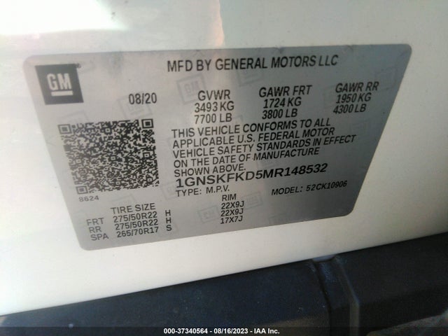 Chevrolet Suburban Premier 2021 1GNSKFKD5MR148532 Image 9