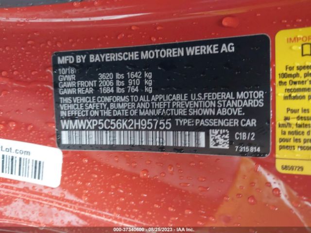 WMWXP5C56K2H95755 Mini Hardtop 2 Door Cooper