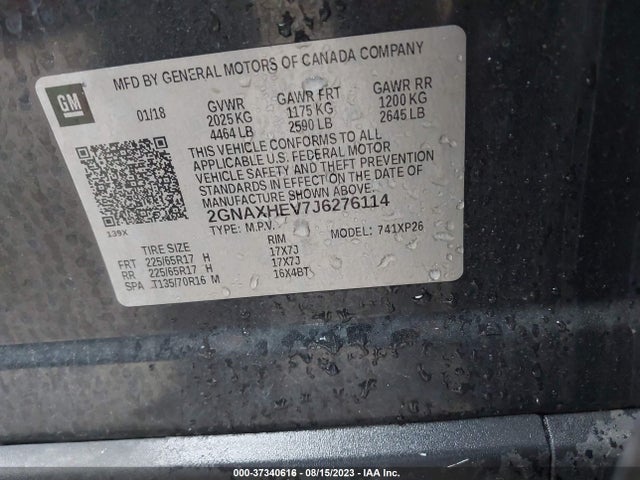 Chevrolet EQUINOX LS 2018 2GNAXHEV7J6276114 Image 9