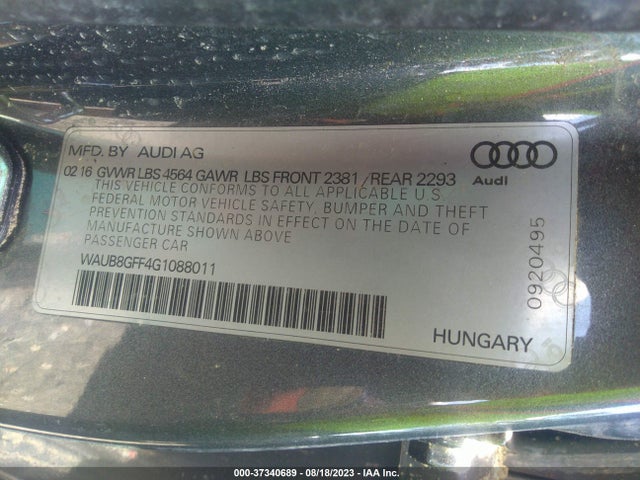 WAUB8GFF4G1088011 Audi A3 2.0t Premium
